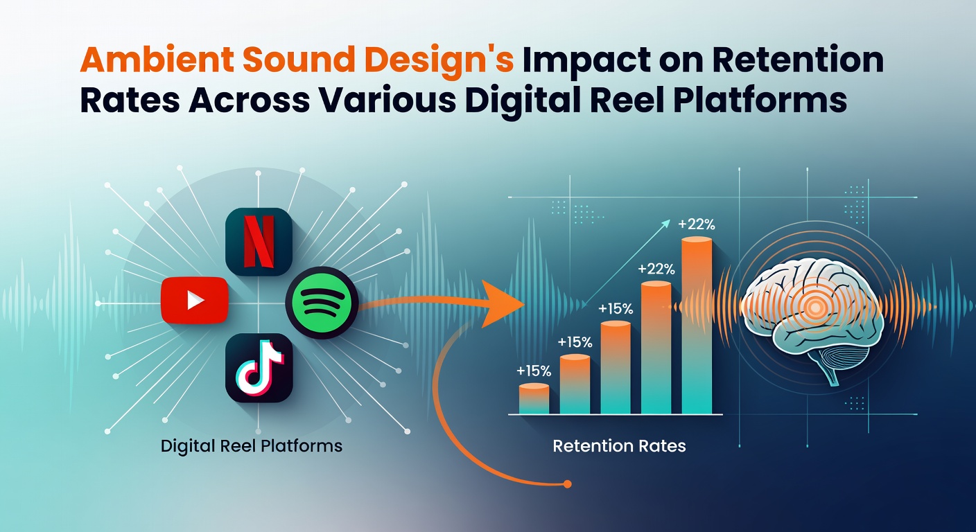 Visualization of layered ambient audio tracks enhancing digital reel interfaces