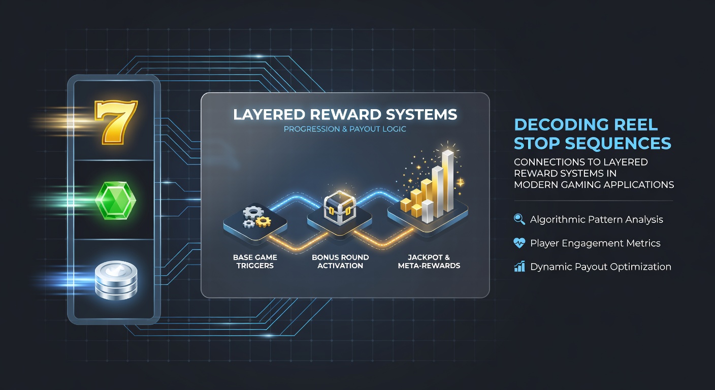 Visualization of layered reward progression triggered by specific reel stop combinations in a networked slot environment