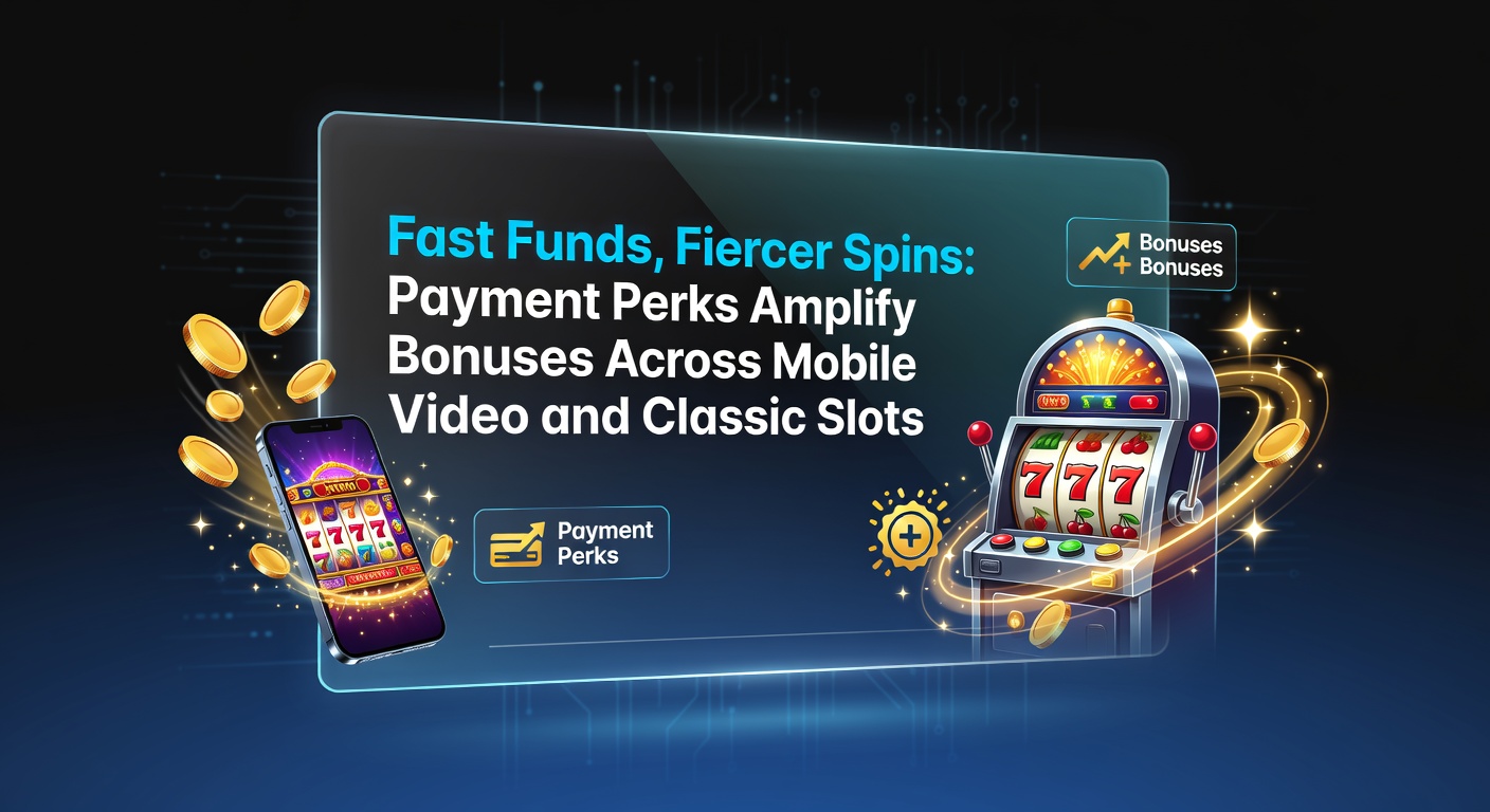 Vibrant slot machine reels spinning with glowing bonus icons and swift payment symbols overlayed, illustrating fast deposits enhancing gameplay