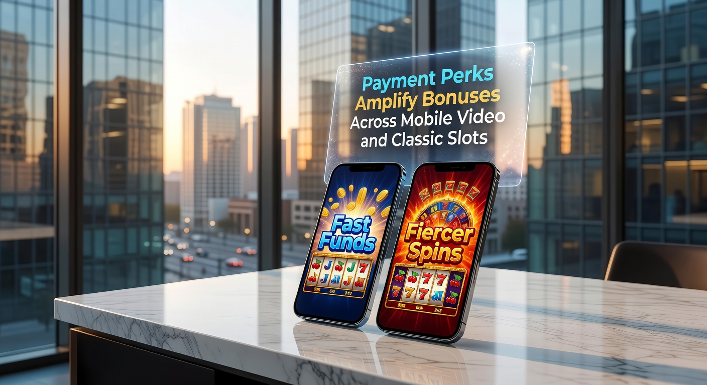 Dynamic close-up of a mobile phone screen showing a classic slot payout with instant deposit bonus exploding in coins and fiery spin effects