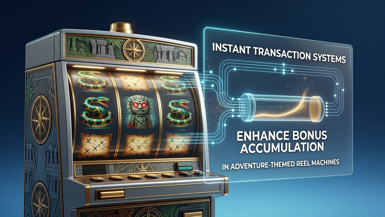 Adventure-themed slot interface showing instant deposit confirmation alongside accumulating bonus meters and quest progress indicators