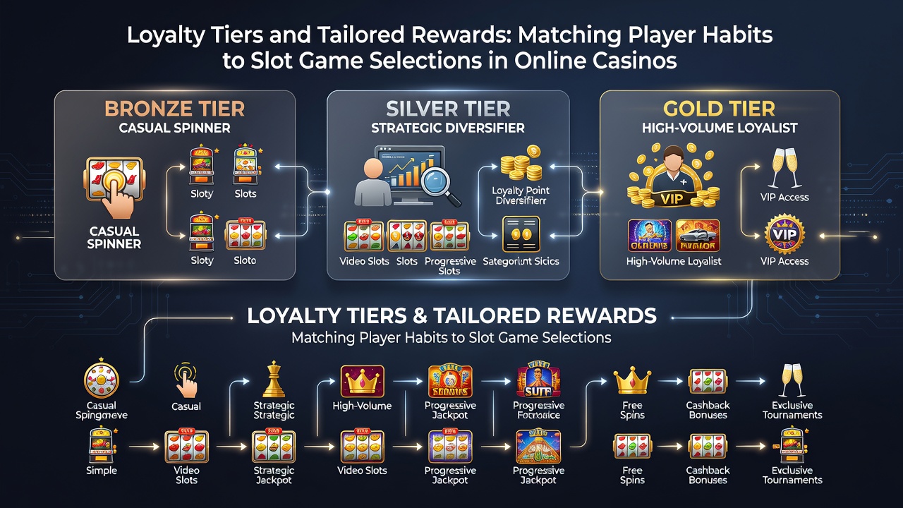 Online casino interface displaying loyalty tier progression alongside slot game recommendations