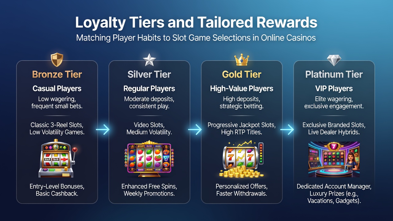Player dashboard showing personalized slot recommendations based on loyalty tier and past activity