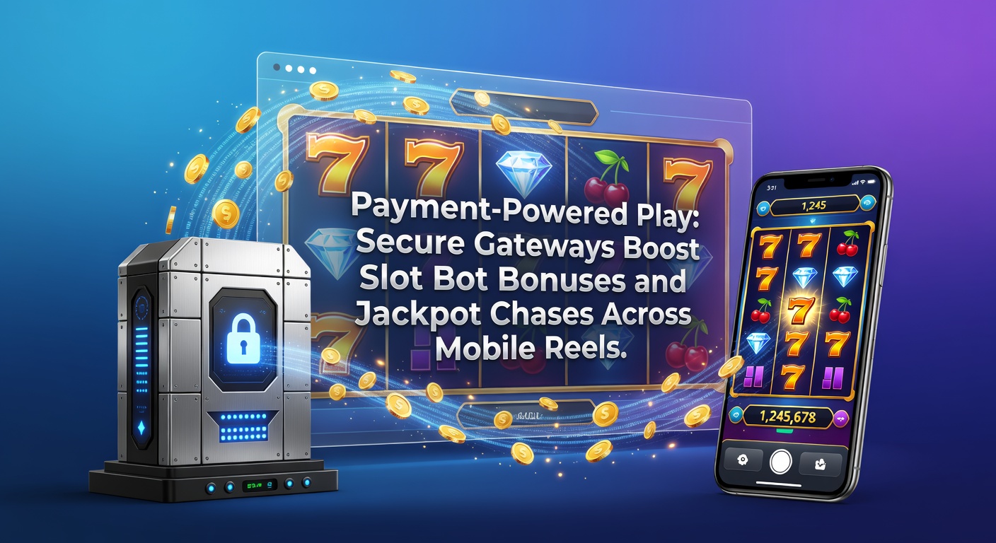 Vibrant mobile slot screen showing secure payment icon unlocking cascading bonuses and jackpot meters climbing rapidly