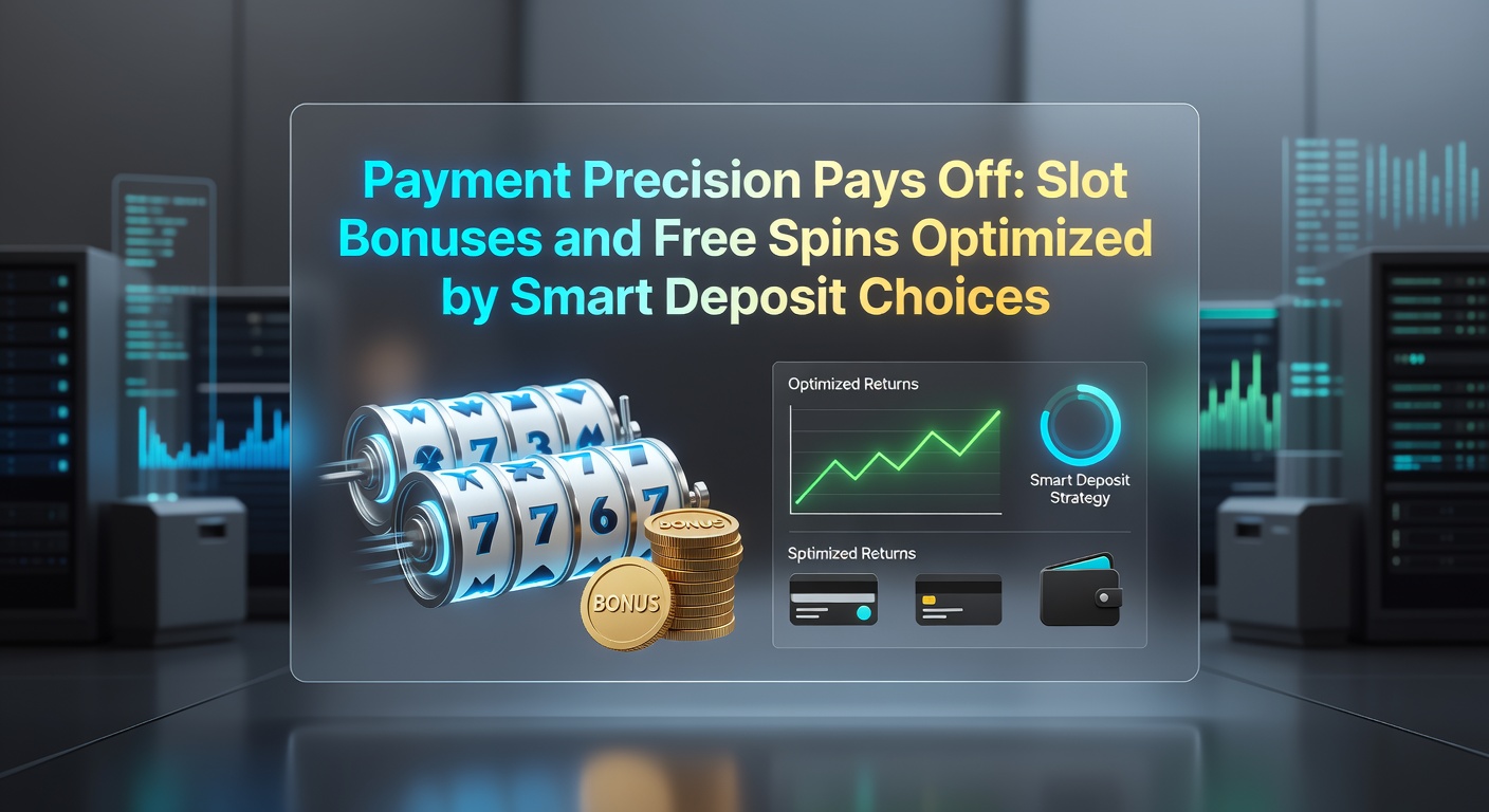 Vibrant slot reels spinning with glowing bonus symbols and free spin icons overlayed on a digital payment interface, highlighting optimized deposit strategies