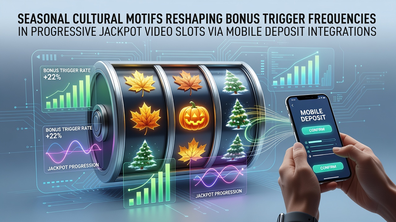Progressive jackpot video slots displaying seasonal cultural motifs with mobile deposit interfaces highlighted