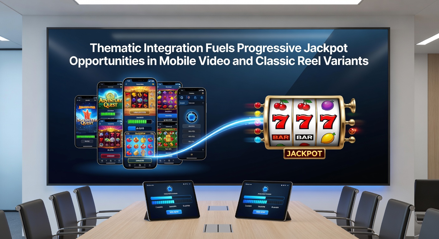 Progressive jackpot displays on classic reels synced with mobile video slot themes